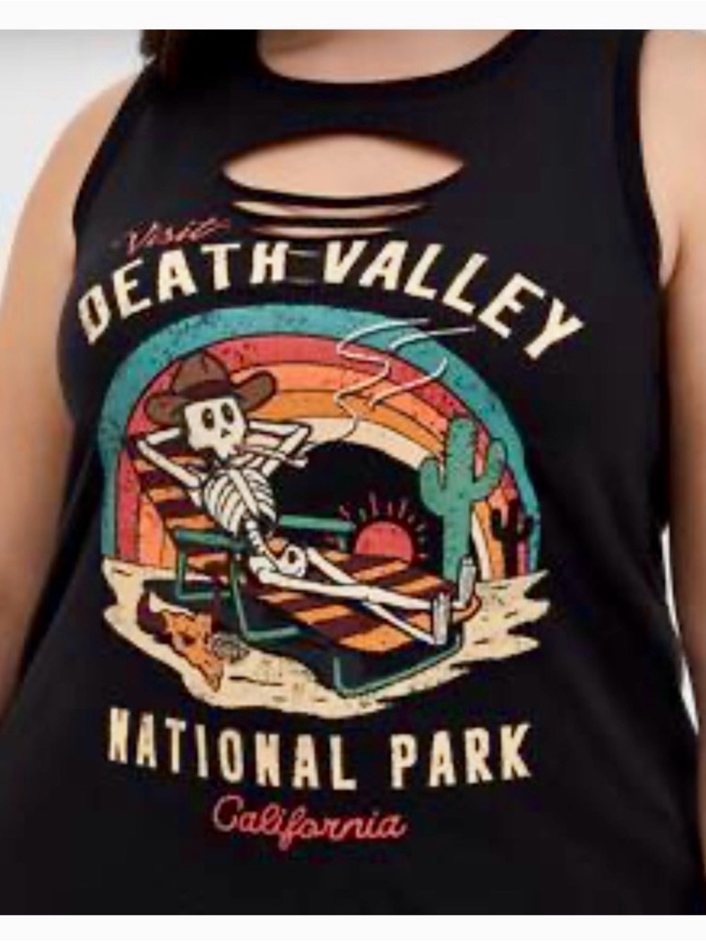 Torrid Death Valley National Park Skeleton Tank Top Size 2 2X